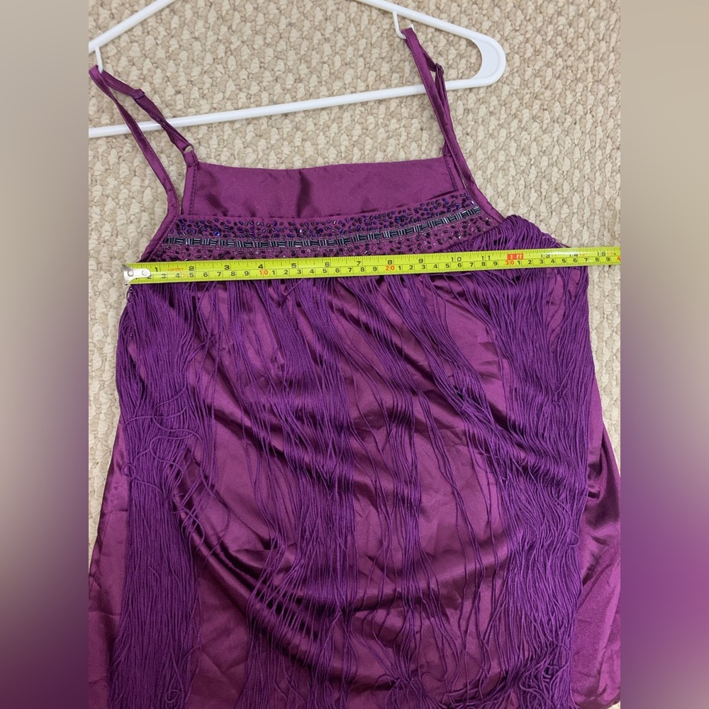 Charlotte Russe Purple Beaded Frilled top size small - Picture 7 of 9